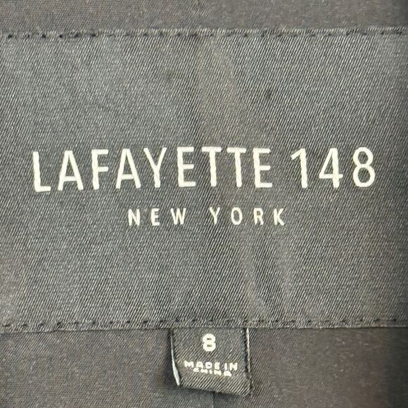 Lafayette 148 New York Virgin Wool Silk Career Grey 8 - Picture 3 of 10